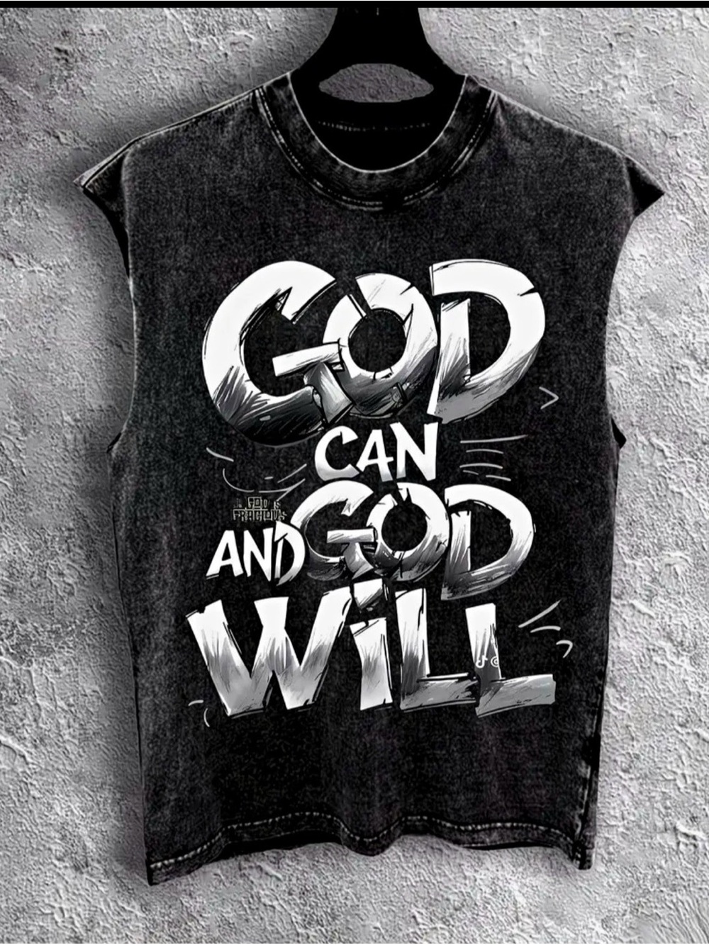 Youth Black 'God Can and God Will' Graphic Tank - Unbranded